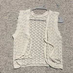 SHEIN Cream Crochet Vest